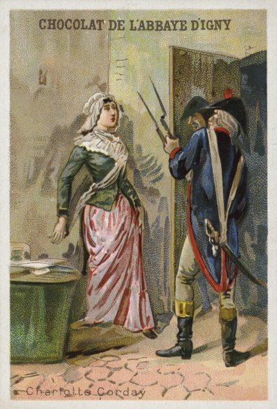 Charlotte Corday, Assassin of French Revolutionary Jacobin Leader Jean-Paul Marat by French School