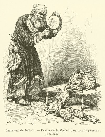 Turtle Charmer (engraving) by French School