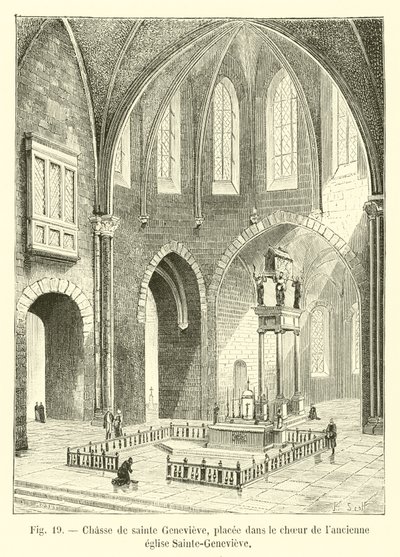 Shrine of Saint Genevieve, placed in the choir of the old church of Sainte-Genevieve by French School