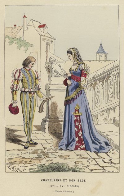 Chatelaine and her page, 15th or 16th Century by French School