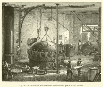Boilers for Vulcanizing Rubber with Wet Steam (engraving) by French School