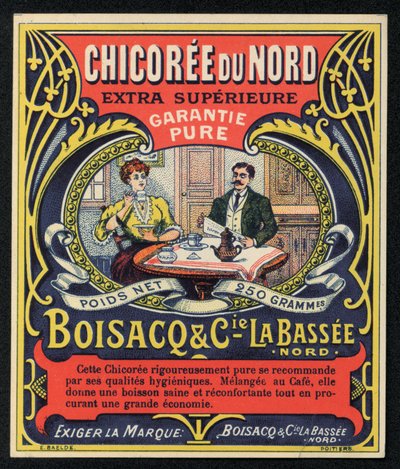 Chicoree du Nord, Boisacq and Cie la Bassee, advertisement by French School