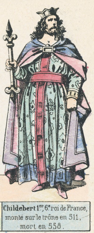Childebert I, 6th King of France, Ascended the Throne in 511, Died in 558 (engraving) by French School