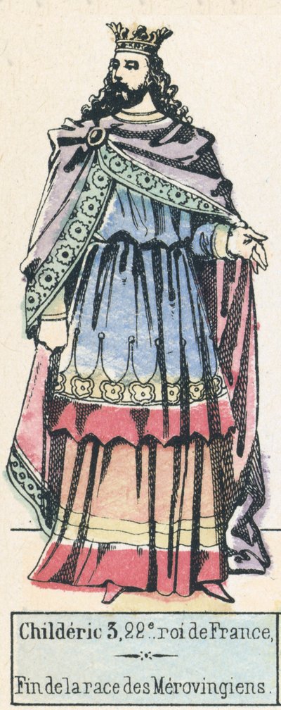 Childeric III, 22nd King of France, End of the Merovingian Dynasty by French School