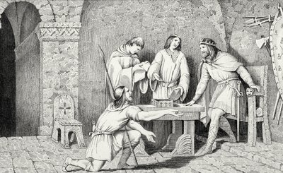 Childeric I and the Story of the Two Halves of the Gold Coin by French School