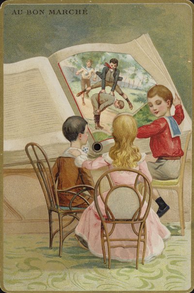 Children Reading Oversized Book by French School