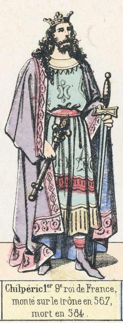 Chilperic I, 9th King of France, ascended the throne in 567, died in 584 by French School