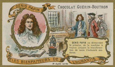 Chocolat Guerin-Boutron Trade Card, Denis Papin by French School