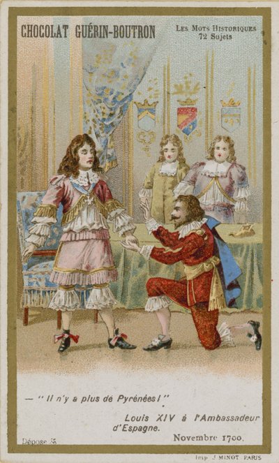 Chocolat Guerin-Boutron trade card, Historic Words series by French School