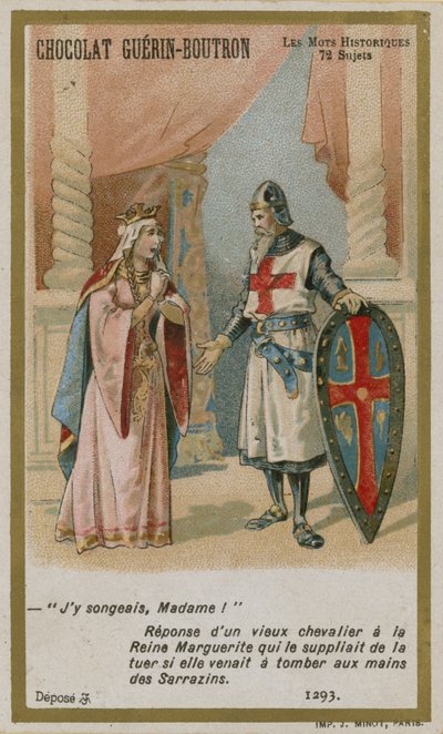 Chocolat Guerin-Boutron trade card, Historic Words series by French School