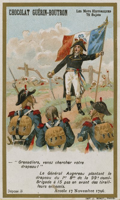 Chocolat Guerin-Boutron trade card, Historic Words series by French School
