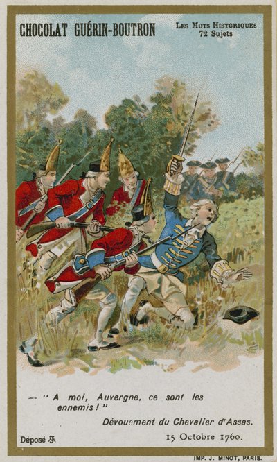 Chocolat Guerin-Boutron trade card, Historic Words series by French School