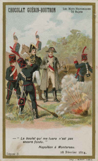 Chocolat Guerin-Boutron trade card, Historic Words series by French School