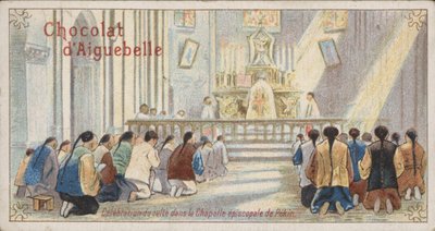Christians worshipping in the Episcopal Chapel of Beijing by French School