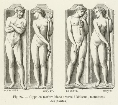White Marble Cippus Found at Maisons, Monument of the Nautes by French School