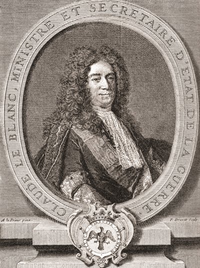 Claude Le Blanc, 1669-1728. French Royal Official of the Ancien Regime and Twice Secretary of State for War. From Les Heures Libres Published 1908 by French School