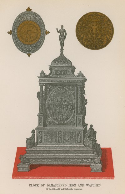 Clock of Damascened Iron and Watches by French School