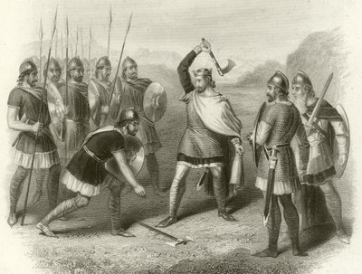 Clovis and his rebellious soldier, 487 by French School
