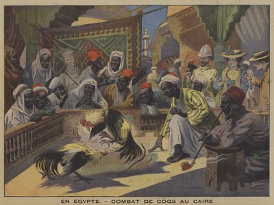 Cock fighting in Cairo by French School