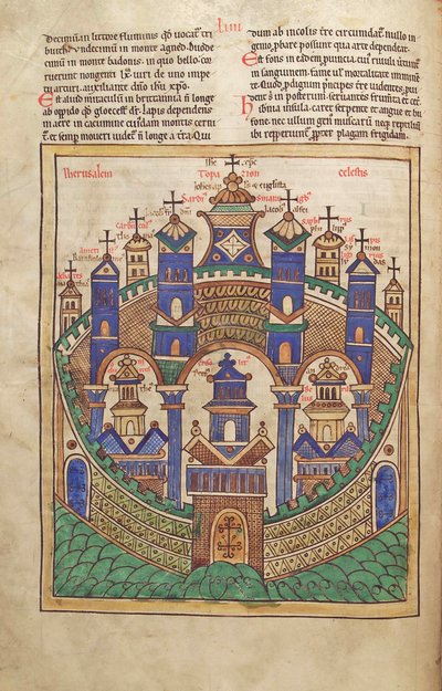 Plan of Celestial Jerusalem, from Liber Floridus by Lambert de Saint-Omer c.1120 by French School