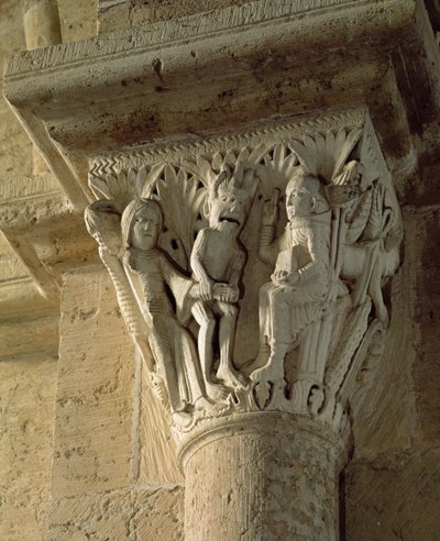 Column Capital, Depicting St Benedict Performing an Exorcism by French School