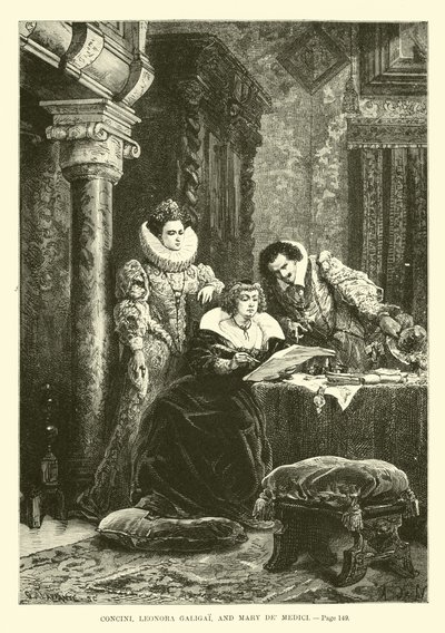 Concini, Leonora Galigai, and Mary de Medici by French School