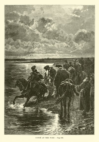 Conde at the Ford by French School
