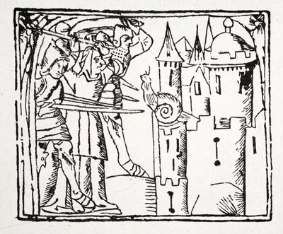 Confrontation Between the Gendarmerie with a Woman and a Snail by French School