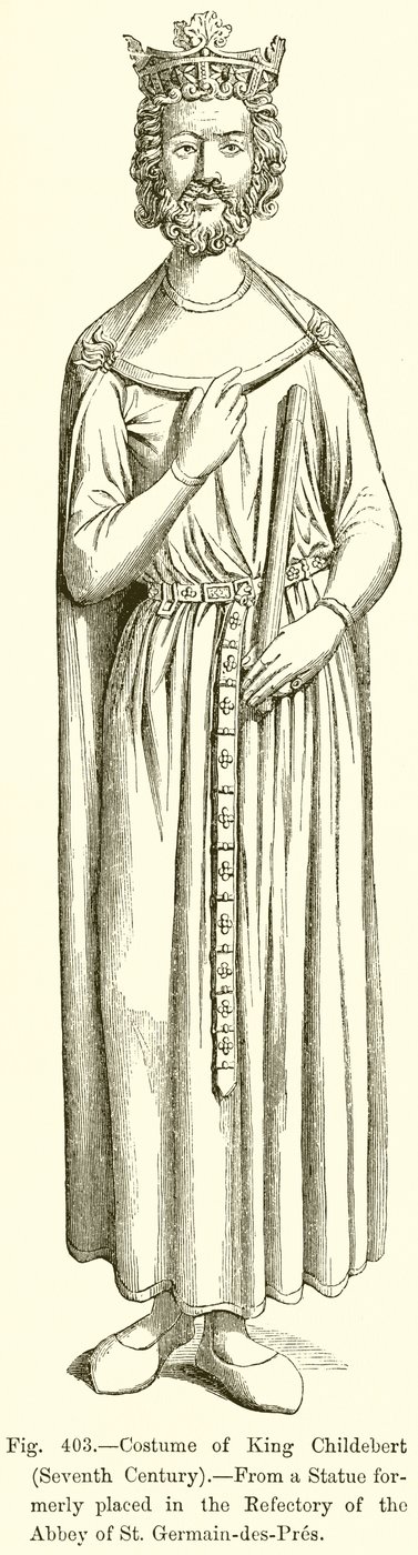 Costume of King Childebert by French School