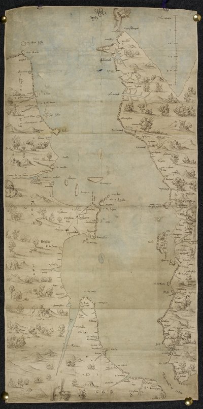 Map of the English Channel (English South Coast and French North Coast) by Jean Rotz by French School