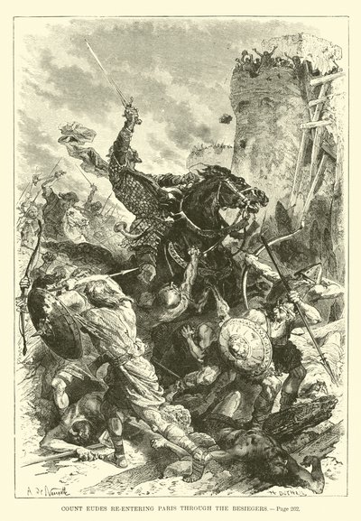 Count Eudes Re-entering Paris Through the Besiegers by French School