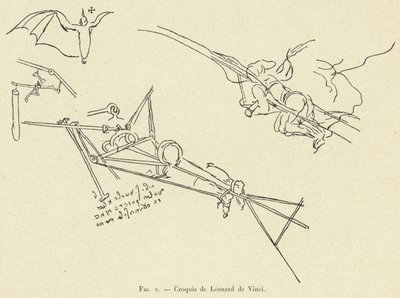 Sketches by Leonardo da Vinci by French School