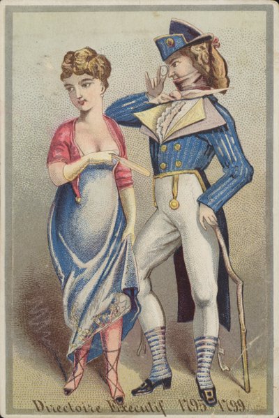 Dandy Gentleman Standing with Lady by French School