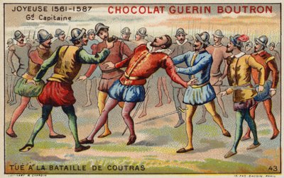 Death of Anne, Duke of Joyeuse, at the Battle of Coutras by French School