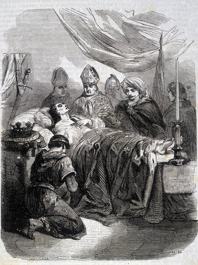 Death of Saint Louis in Palestine in 1270 - in “Histoire de France” by L.-P. Anquetil by French School