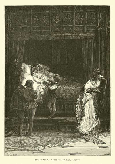 Death of Valentine de Milan by French School