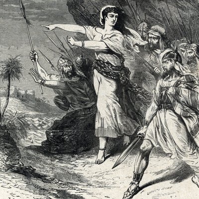 Deborah Leads the People of Israel to Fight (Engraving from 