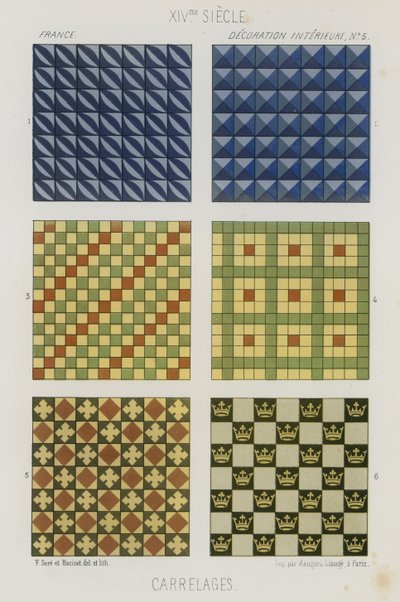 Decorative Tiles of the 14th Century by French School