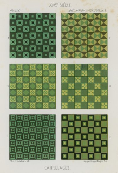 Decorative Tiles of the 14th Century by French School