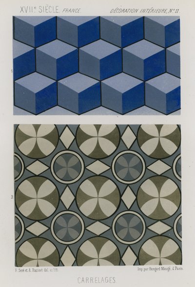 Decorative tiles of the 17th century by French School