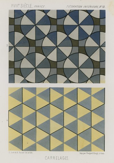 Decorative tiles of the 17th century by French School