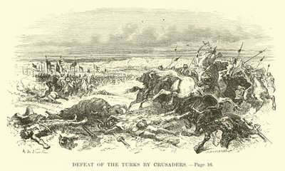 Defeat of the Turks by Crusaders by French School
