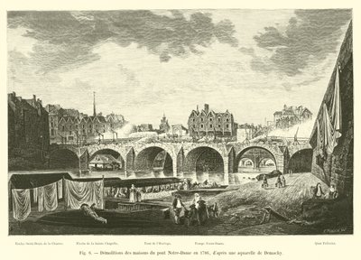 Demolition of the Houses on the Pont Notre-Dame in 1786, after a watercolor by Demachy by French School