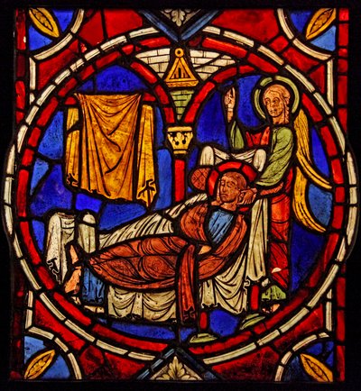 St Martin - being enlightened in his sleep by an angel? (ex Varennes-Jarcy - originally from the Abbey de Gercy?) by French School