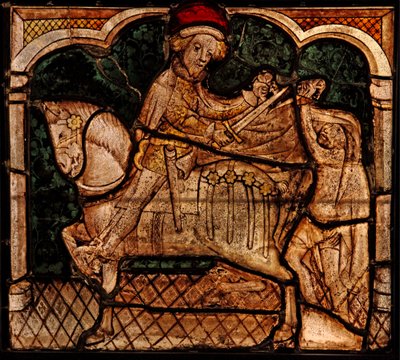 St Martin dividing his cloak, originally from the Church of Betton, Brittany by French School