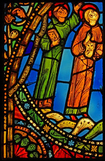 Two Monks at the Ascension of St Benedict by French School