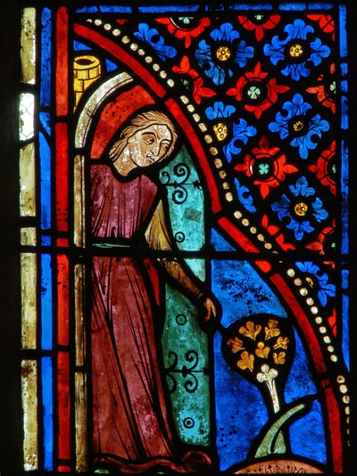 Window depicting scenes from the life of St. Mary the Egyptian (detail) by French School