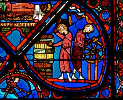 Window depicting scenes from the story of Joseph (detail) by French School
