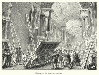 Devastation of the Louvre Museum (engraving) by French School