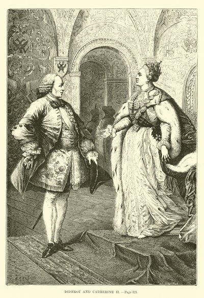 Diderot and Catherine II by French School